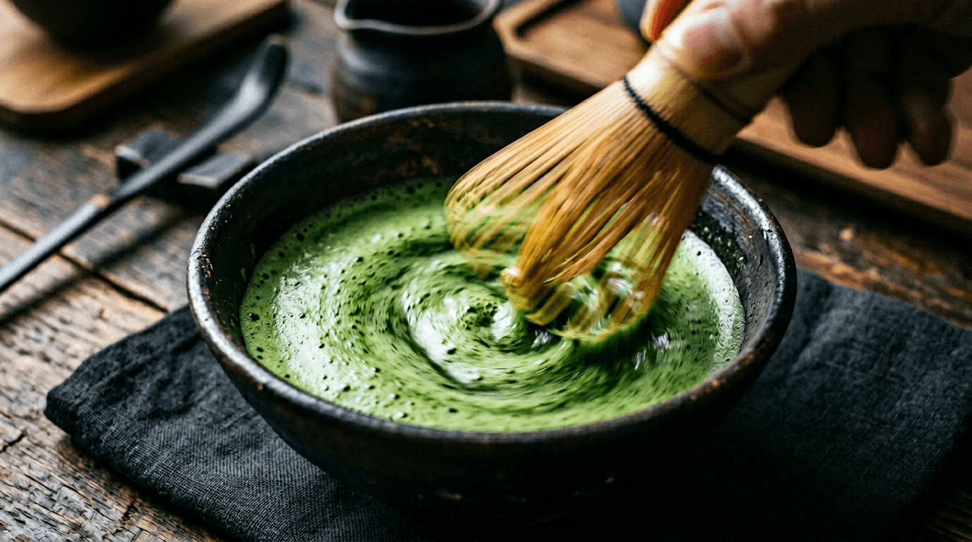 茶筅で抹茶を立てる動きのモーションブラー